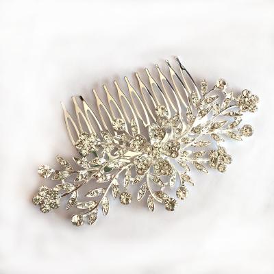 China RE876 Rhinestone Flower Bridal Hair Comb Elegant Bridesmaid Hair Accessories Bridesmaid Crytal Hair Barrette for sale