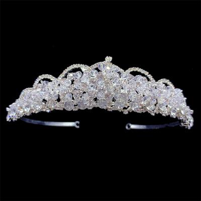 China Bridal Crown Tiara Silver Color Handmade Vintage RE4392 Rhinestone Diadem Wedding Hair Accessories for sale