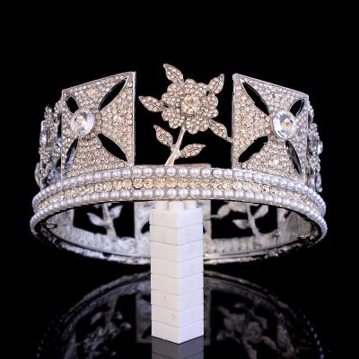 China Vintage Full Round Queen Crown UK Wedding Crown Royal Queen Elizabeth Crown for sale