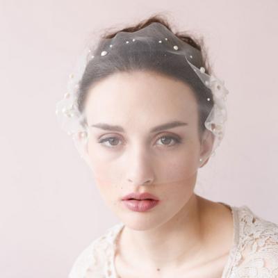 China OEM Custom Lace Trimming Vintage Ladies Birdcage Bridal Veil Lace Edge Fashion Hair Accessory for sale