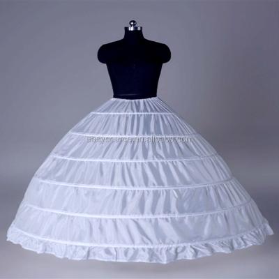 China High Quality 6 Hoops Fitted Layered Puffy Dress White Crinoline Petticoat Petticoats For Women for sale