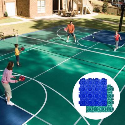 China Free Sample Colorful CE Standard Customized Color PP Material Portable Outdoor Badminton Court Surface Floor Mat for sale