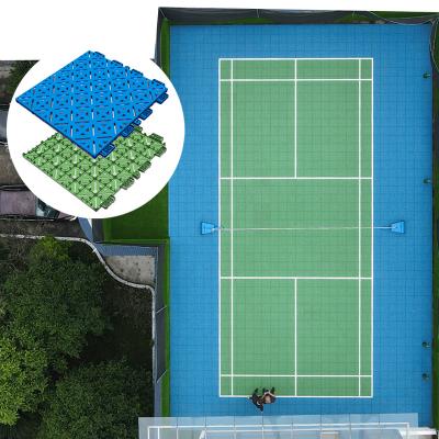 China Multiple Patents Interlocking PVC Plastic Floor Tiles For Outdoor Court Full Badminton Badminton Tile for sale