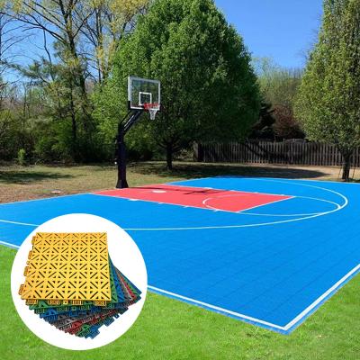 China Custom Cheap Polypropylene (PP) Outdoor Sport Futsal Flooring Rubber Basketball Court Padel Basketball Court Flooring for sale