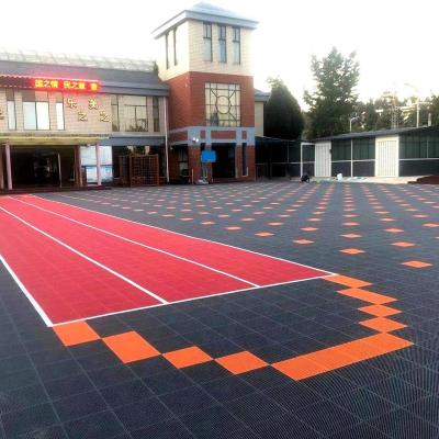 China Basketballboden Hot Sale Anti Slip Outdoor Free Sample PP Interlocking Sports Tile Removable Basketball Court Flooring for sale