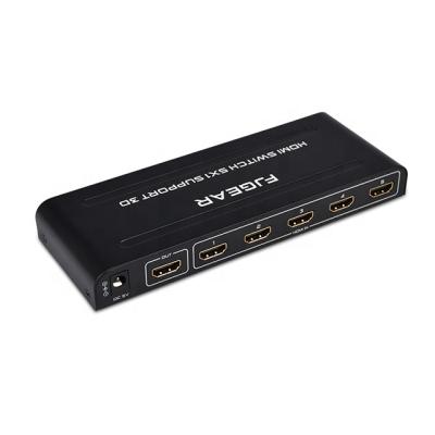 China Metal Case FJGEAR 5X1 HDMI Switch 5 Port HDMI Remote Control Switch for sale