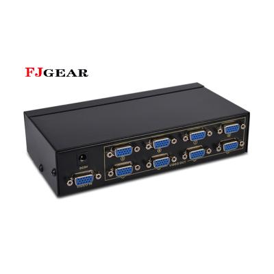 China Hot fjgear metal case VGA 1X8 splitter 1 input 8 output VGA splitter fjgear port 4/8 350 MHz VGA splitter for sale