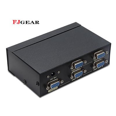 China FJGEAR Metal Shell Best Selling High Quality And Durable 1X4 VGA Video Splitter 4 Port 1 Into 4 VGA Splitter for sale