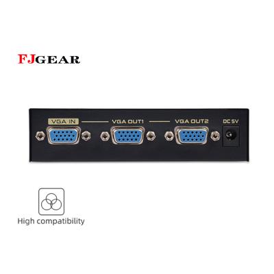 China Factory price 2 port VGA splitter 1 input 2 VGA output 200MHz VGA output 2 VGA video splitter 1 in and 2 for sale