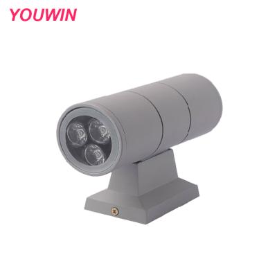 China YOUWIN Garden Outdoor Double Heads Wall Mounted Bracket Lights ip65 2x3w Through Led Wall Light for sale