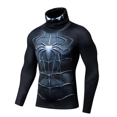 China Breathable Men's Collar Lapel Underwear 3D Updraft Superhero Top Printed Male Quick Dry T-shirts Sell Autumn Outdoor Sports Tops Wholesale for sale