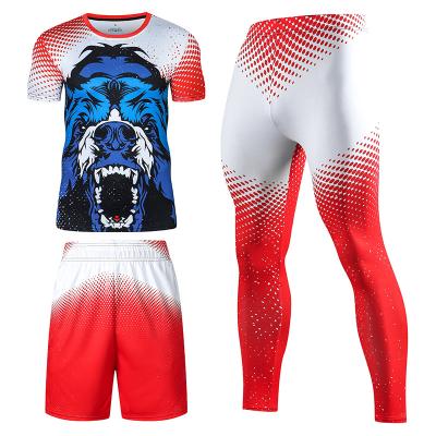 China Wholesale QUICK DRY Men's Casual Sleeve Top Fitness Jogger Shorts Fits Compression Exercise Tights Male Tracksuit for sale