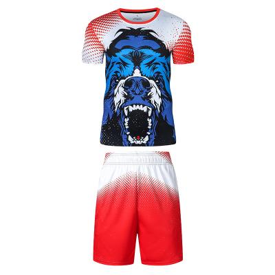 China 2022 Breathable Camisetas Summer Shorts T-shirt Set Quick Dry Designer Round Neck Compression Polyester Training Wear Tshirts For Men for sale