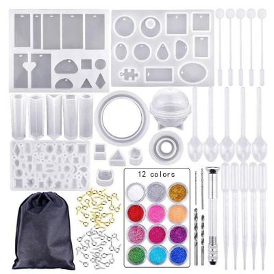 China Workable 83 Pieces Resin Silicone Molds Tool Kit For DIY Jewelry Craft Making bricolaje de Fabricacion de joyas de for sale