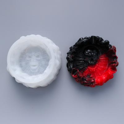 China High Quality New Diy Resin Ashtray Mold Silicone Epoxy Resin Bone Ashtray Mold Viable Glossy Ashtray Mold for sale