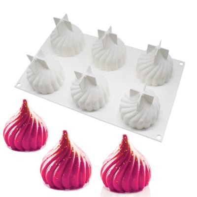 China Large Swirl Onion Shape White Swirl Mousse Cake Mold Sustainable Head Mousse Making Diy Chocolate Baking Mold for sale