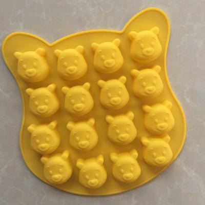 China Cartoon Series Bear Silicone Viable Ice Tray Mold Chocolate Mold Non-Stick and Easy Take Off Soft Mold for sale