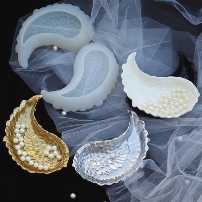 China Viable crystal wing mold resin feather mold silicone wing DIY European dish silica gel mold for sale