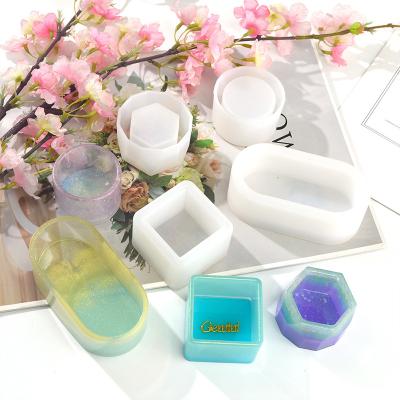 China Viable Concrete Molds FLOWER Pot Mold Silicone Mold Dried Flower Resin Craft Diy Decorative Storage Pen Holder Epoxy Resin Mold for sale