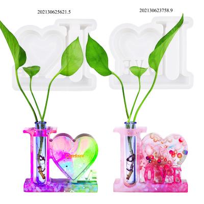 China Viable Handmade Home Decor Plant Incubator Cement Clay Silicone Mold DIY Test Tube Flower Pot Epoxy Resin Molds Test Tubes for sale