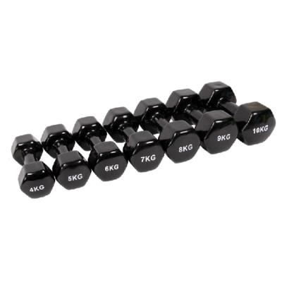 China Home Use 1-10kg Customized Dumbbell PVC Hex Colored Vinyl Dumbbell Dumbbell for sale