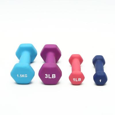 China Universal Cast Neoprene Coated Rubber Dumbbell Weight Lifting Hex Dumbbell for sale