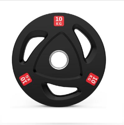 China Durable Rubber Coated Gym Weightlifting Barbell Weight Plate Black Bumper Plate for sale