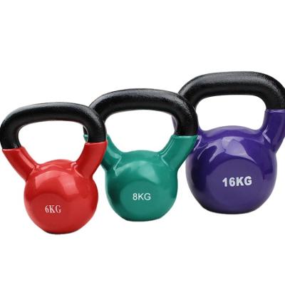 China Gym Fitness 10kg Durable Vinyl Kettlebell Colorful Vinyl Coated Kettlebell for sale