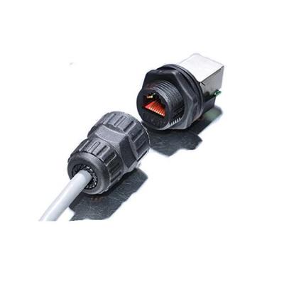 China Waterproof IP67 Ethernet RJ45 Socket Front Panel Mount RJ45 Waterproof Connector for sale