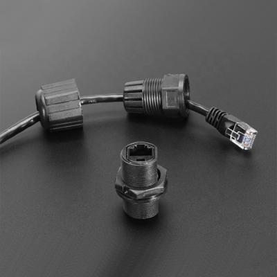 China audio & Video Outdoor Ethernet Lan Waterproof Connector Two-Way Dual RJ45 CAT5e Connector for sale