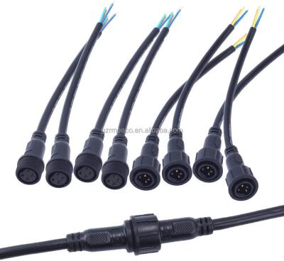 China Hot Selling 2 Pin M16 Waterproof Connecting And Control Wires Male And Female Connector Electrical Wire for sale