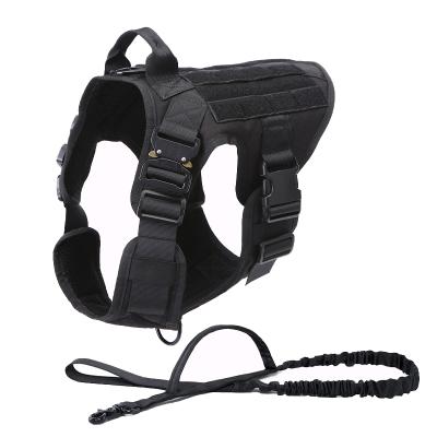 China Quick Release Dog Harness Safety Vest Military Tactical Dog Harness Vest with Leash for sale