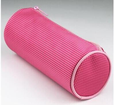 China New simple round 600D pencil case pink pencil case for sale