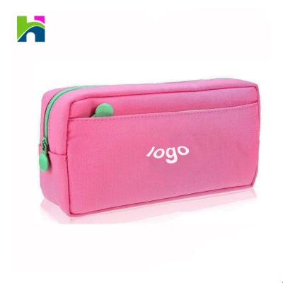 China Simple Cute Canvas Pen Bag Makeup Cosmetic Bag Students Pencil Cases for sale