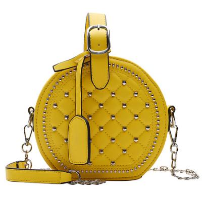 China Hot Fast Selling Fashion Round Shape Rivet Fashion Purse Handbag For Women Lady Purse Bolsa Summer Bags For Women for sale