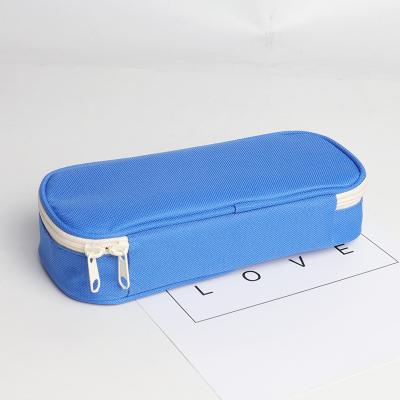 China Schools & Custom Offices 100Pcs Logo Printing Oxford Pencil Case School Student Canvas Pen Bag Zipper Pencil Bags for sale