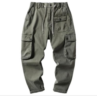 China Retro Hot Summer Slim Quick-drying Anti-wrinkle Thin Sale Pure Cotton Men's Trousers Gaiters Casual Cargo Pants For Men for sale