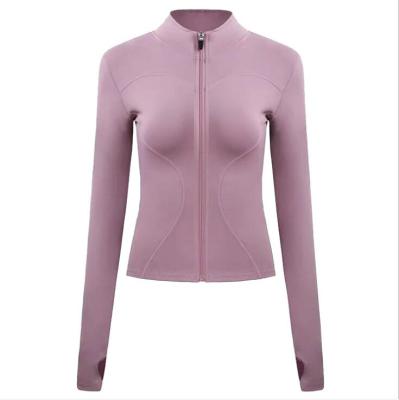 China Hot Sale Classic Bare Collar Slim Women's Sportswear Top Yoga Suit Long Sleeve Breathable Zipper Jacket Tight Yoga Suit for sale