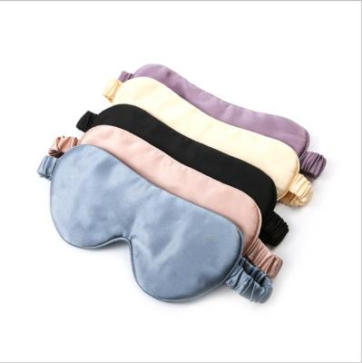 China New Design Plaid Double Sided Sleep Silk Eye Mask With Elastic Band Breathable Soft Silk Sleep Visor for sale