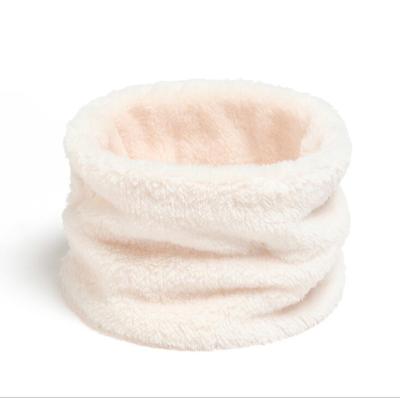 China Polyester double layer plush tube scarf custom knit tube bandada solid color face winter neck warmer cuff for sale