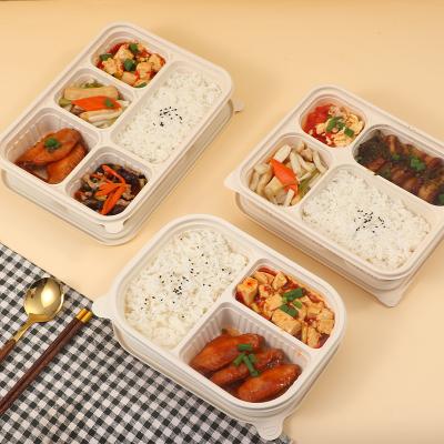 China Minimalist Eco Cornstarch Cornstarch Bento Lunch Box Disposable Lunch Box Snack Takeout Boxes for sale