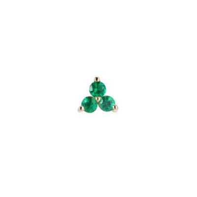 China La BOHÊME Luna Hot Selling 925 Green Silver Round Diamond Three Mini Cluster Stud Earrings for sale