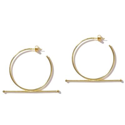 China Trendy Luna 925 Sterling Silver 2021 Gold Gold Dangle Big Planet Circle Earrings for sale