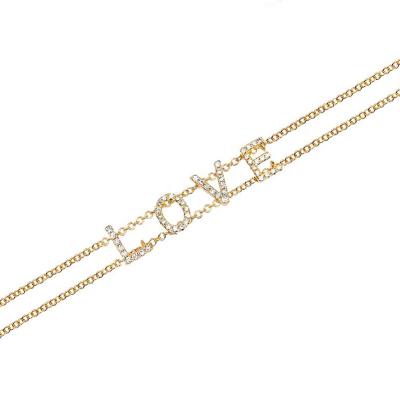 China Trendy Luna 925 Sterling Silver 18k Yellow Gold Diamond Love Anniversary Bracelet Gift for sale