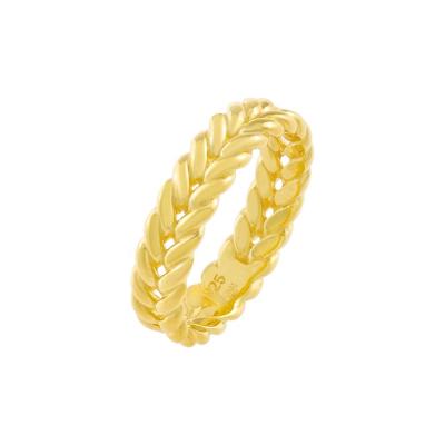 China Luna Design 18K Newest Trend Wholesale Cute Luxury Gold Plated Braided Daily Ring for sale