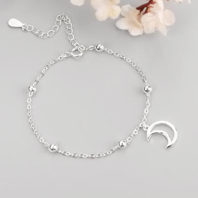 China Hot Sale New Arrival High Quality Wholesale 925 Silver Charm Star Moon Bracelet Women for sale