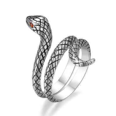 China Vintage Firstmadam Simple Silver Plating Snake Ring Open Adjustable Rings For Unisex for sale