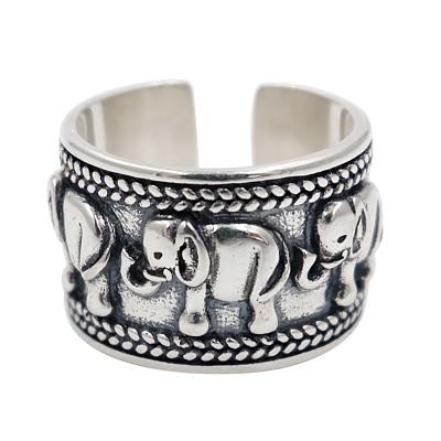 China Gothic Punk Jewelry Fashion Jewelry Bohemian Elephant Antique Ring For Women Men Vintage Party for sale