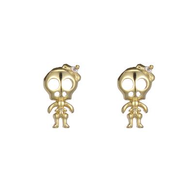 China Wholesale Office/Career Gold Skull Earrings For Women Shape Jewelry Pendientes Tassel Earrings Stud Earrings for sale