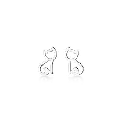 China Office / Career REETI 925 Sterling Silver Cat Stud Earrings For Women Elegant Wedding Jewelry for sale